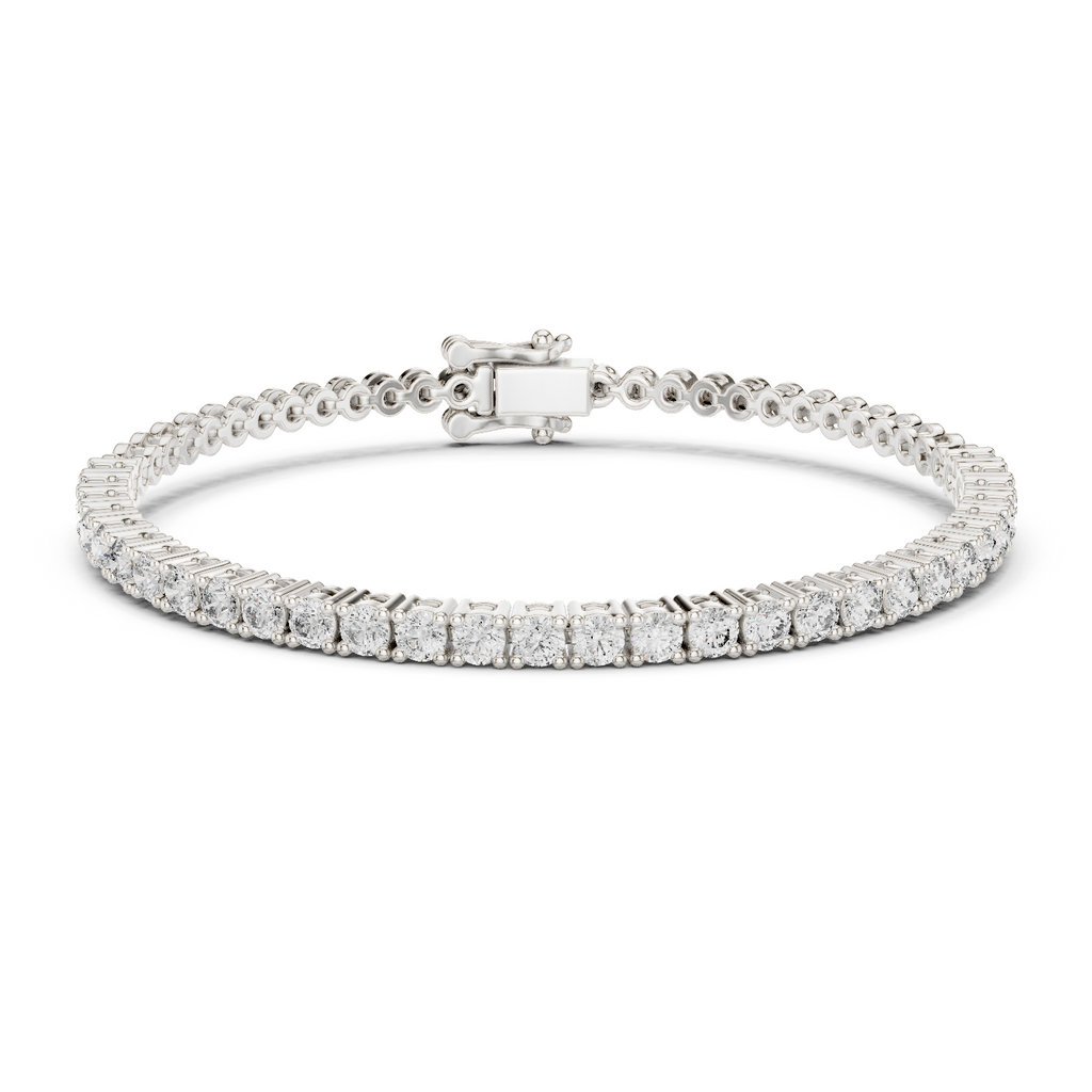 Dainty Center-Set Round Diamond Chain Bracelet