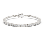 Dainty Center-Set Round Diamond Chain Bracelet
