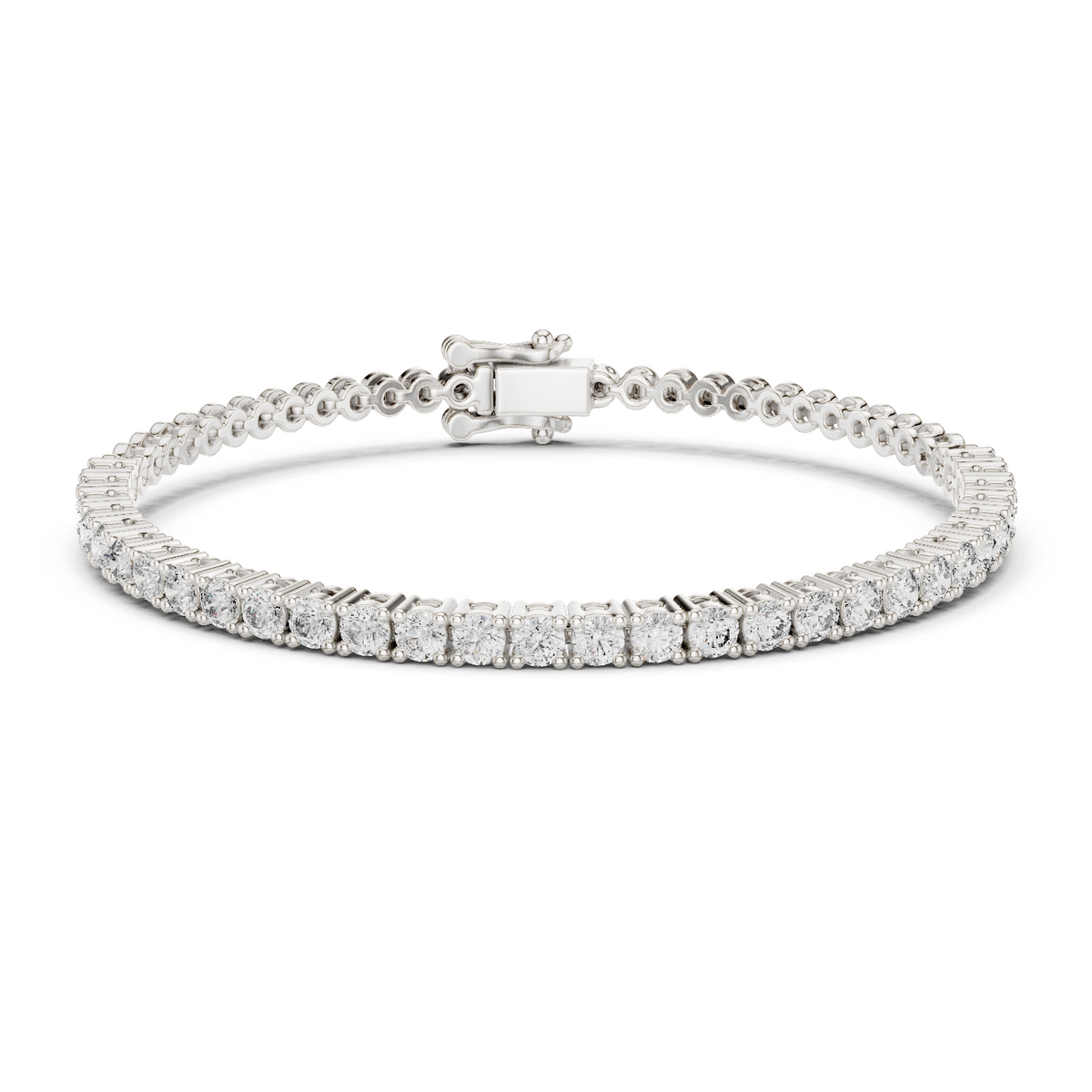 Dainty Center-Set Round Diamond Chain Bracelet