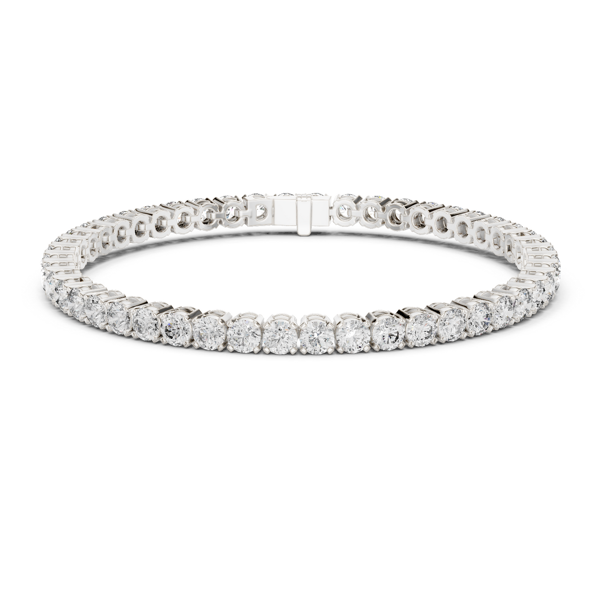 Round Diamond Four-Prong Tennis Bracelet