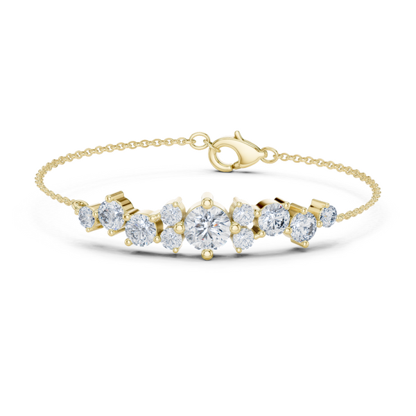 Étoile Scattered Diamond Cluster Chain Bracelet