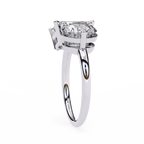 White Gold Toi et Moi Emerald and Round Cut Two Stone Diamond Ring