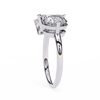 White Gold Toi et Moi Emerald and Round Cut Two Stone Diamond Ring