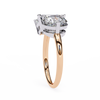 Rose Gold Toi et Moi Emerald and Round Cut Two Stone Diamond Ring