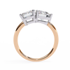 Rose Gold Toi et Moi Emerald and Round Cut Two Stone Diamond Ring
