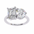 White Gold Toi et Moi Emerald and Round Cut Two Stone Diamond Ring