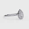 White Gold Pear Diamond Halo Solitaire Engagement Ring