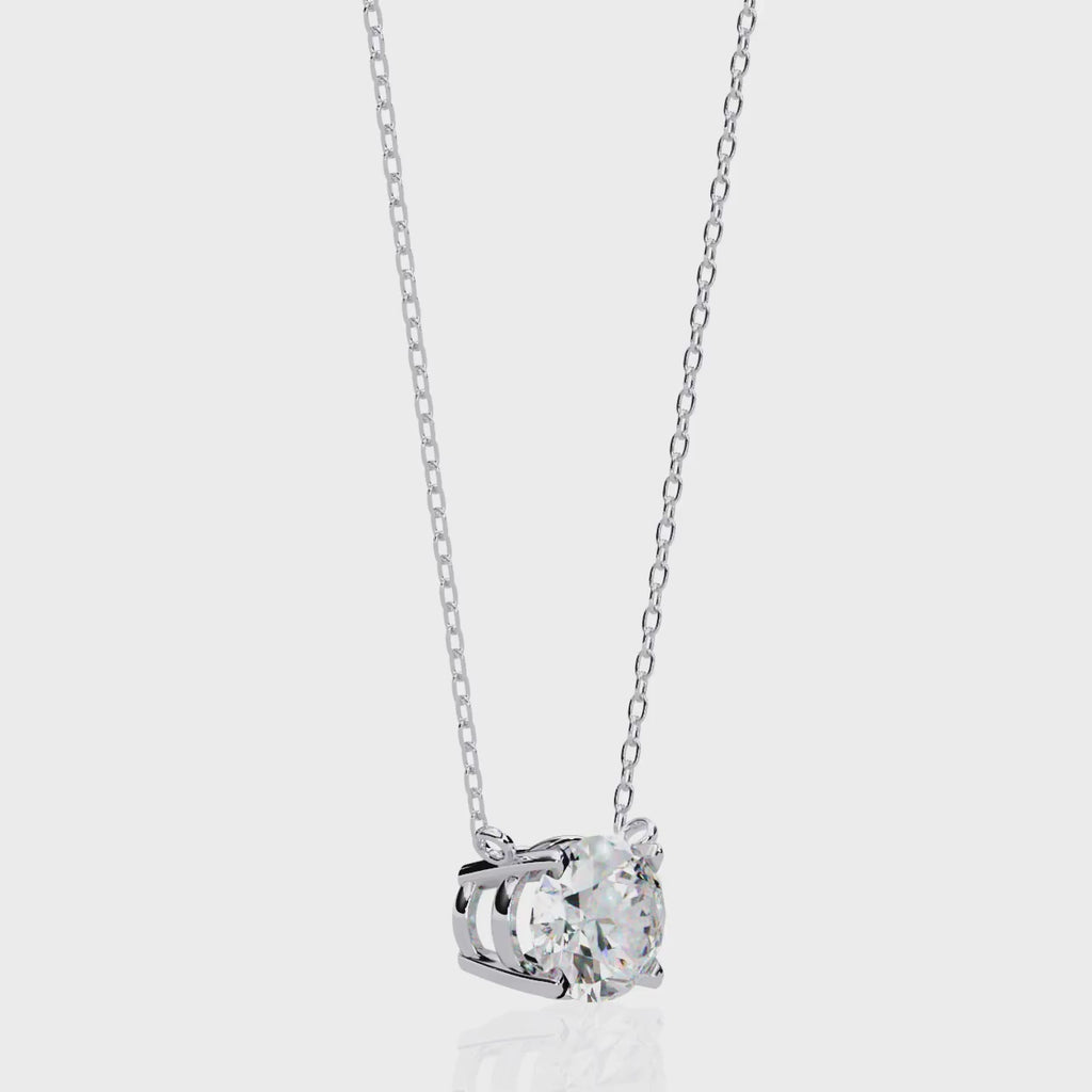 Oval Cut Diamond Solitaire Pendant