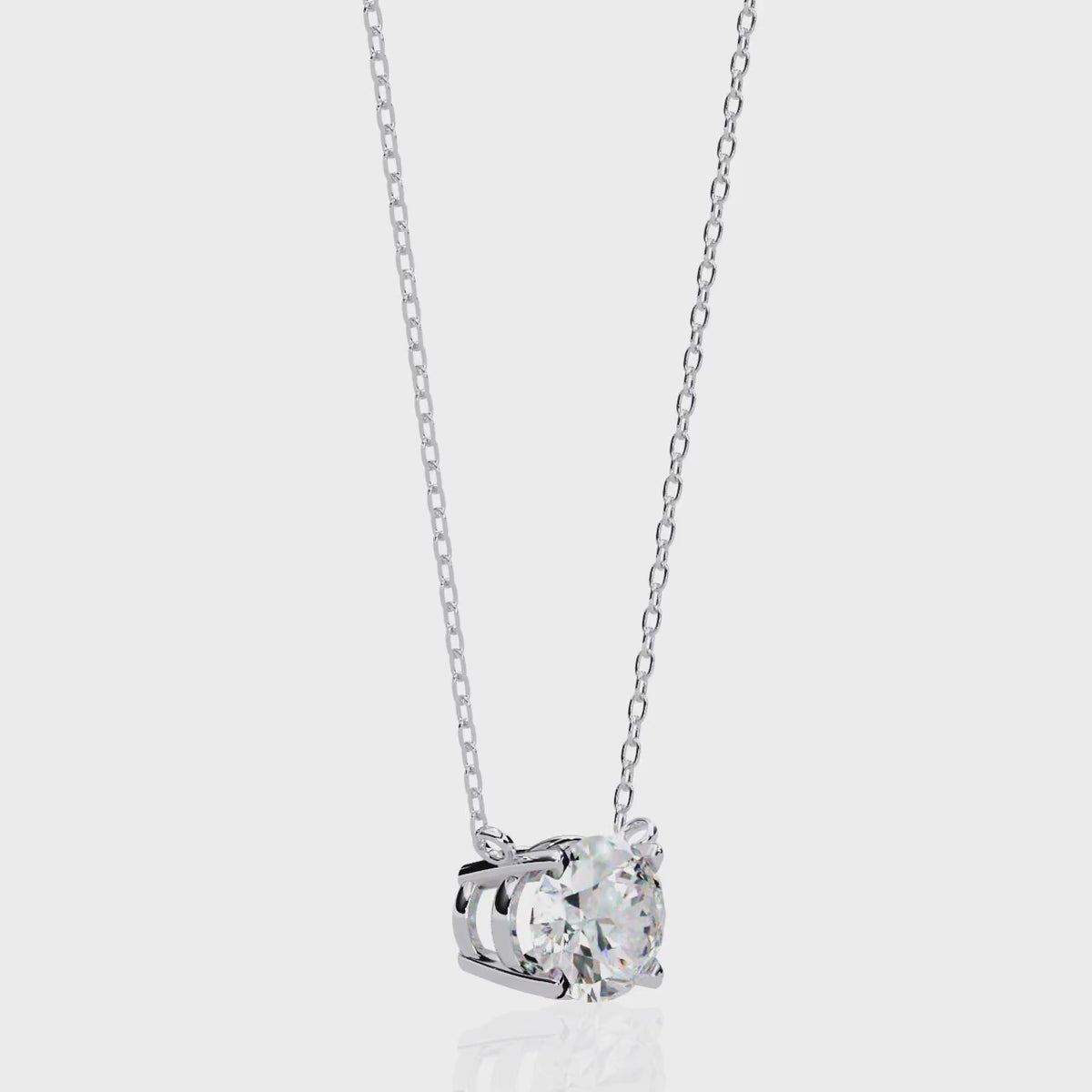 Oval Cut Diamond Solitaire Pendant