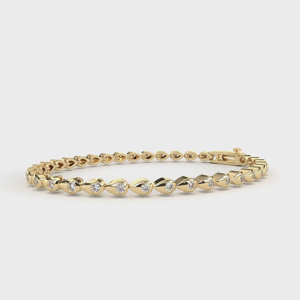 Bezel-Set Diamond Tennis Bracelet