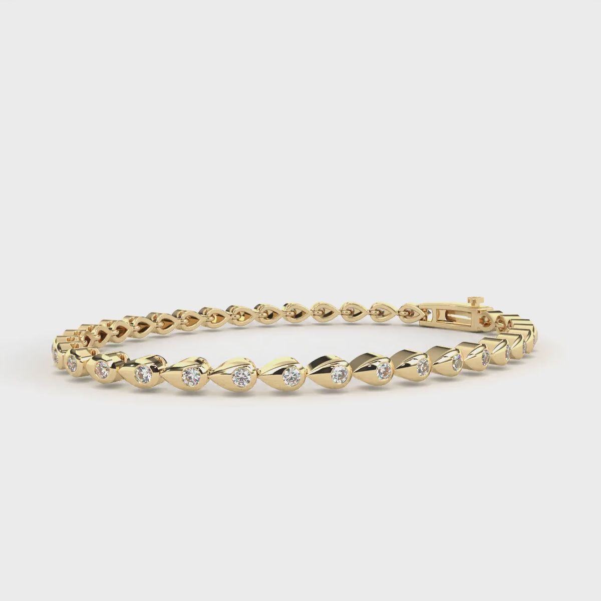 Bezel-Set Diamond Tennis Bracelet