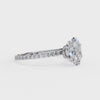White Gold Oval Diamond Solitaire Pavé Engagement Ring