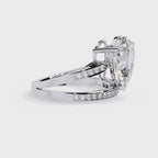 Gold Pear Diamond East-West Crossover Ring