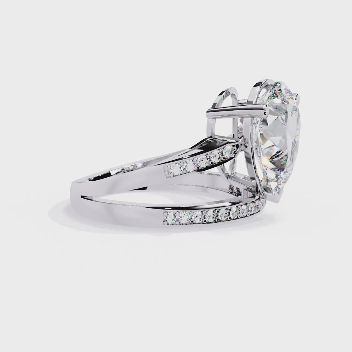 Gold Pear Diamond East-West Crossover Ring