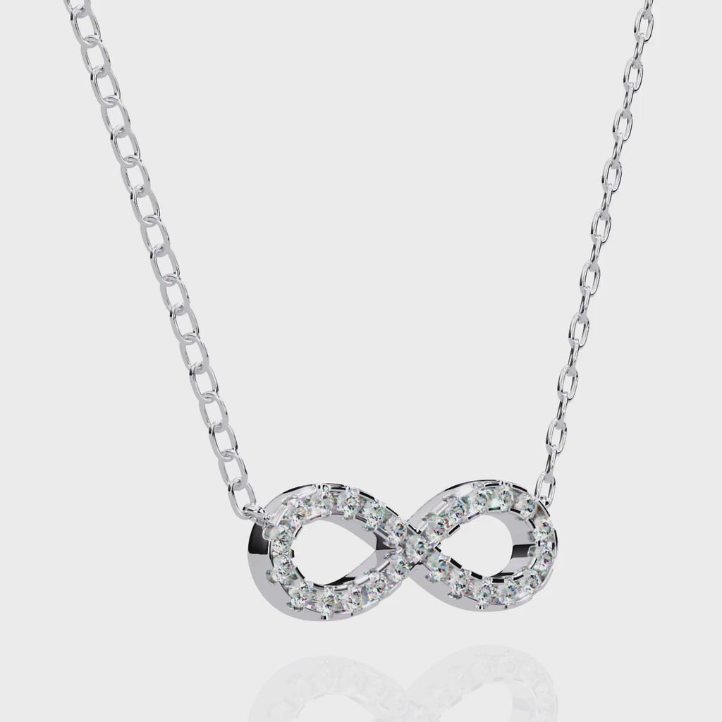 Round Diamond Gold Infinity Pendant