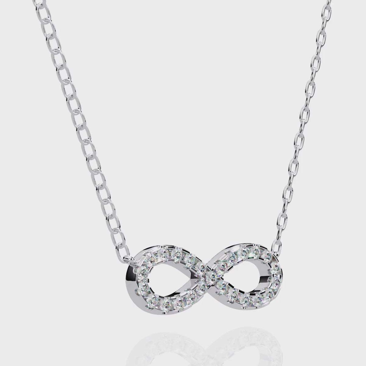 Round Diamond Gold Infinity Pendant