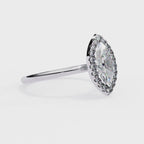 White Gold Marquise Diamond Halo Solitaire Engagement Ring