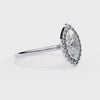 White Gold Marquise Diamond Halo Solitaire Engagement Ring