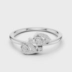 Willow Twin Leaf Silver Ring