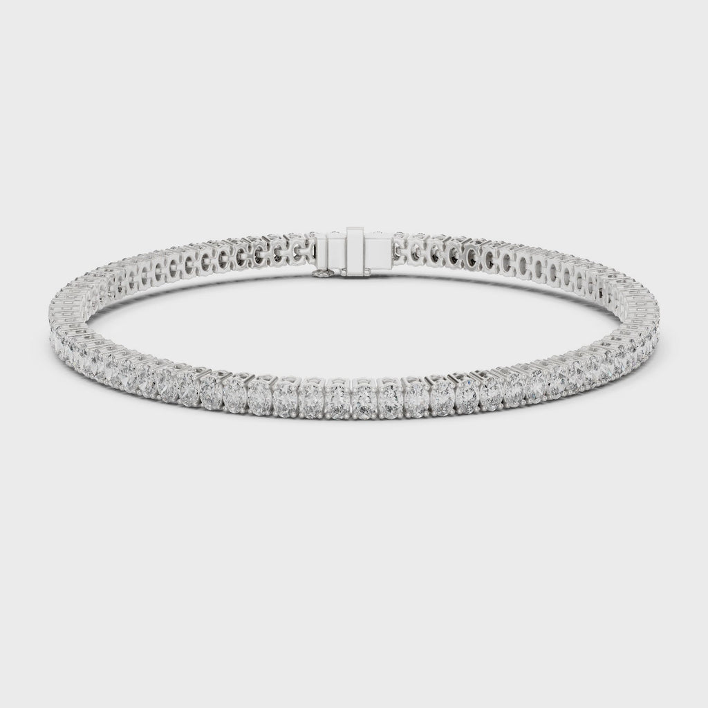East-West Oval Diamond Tennis Bracelet