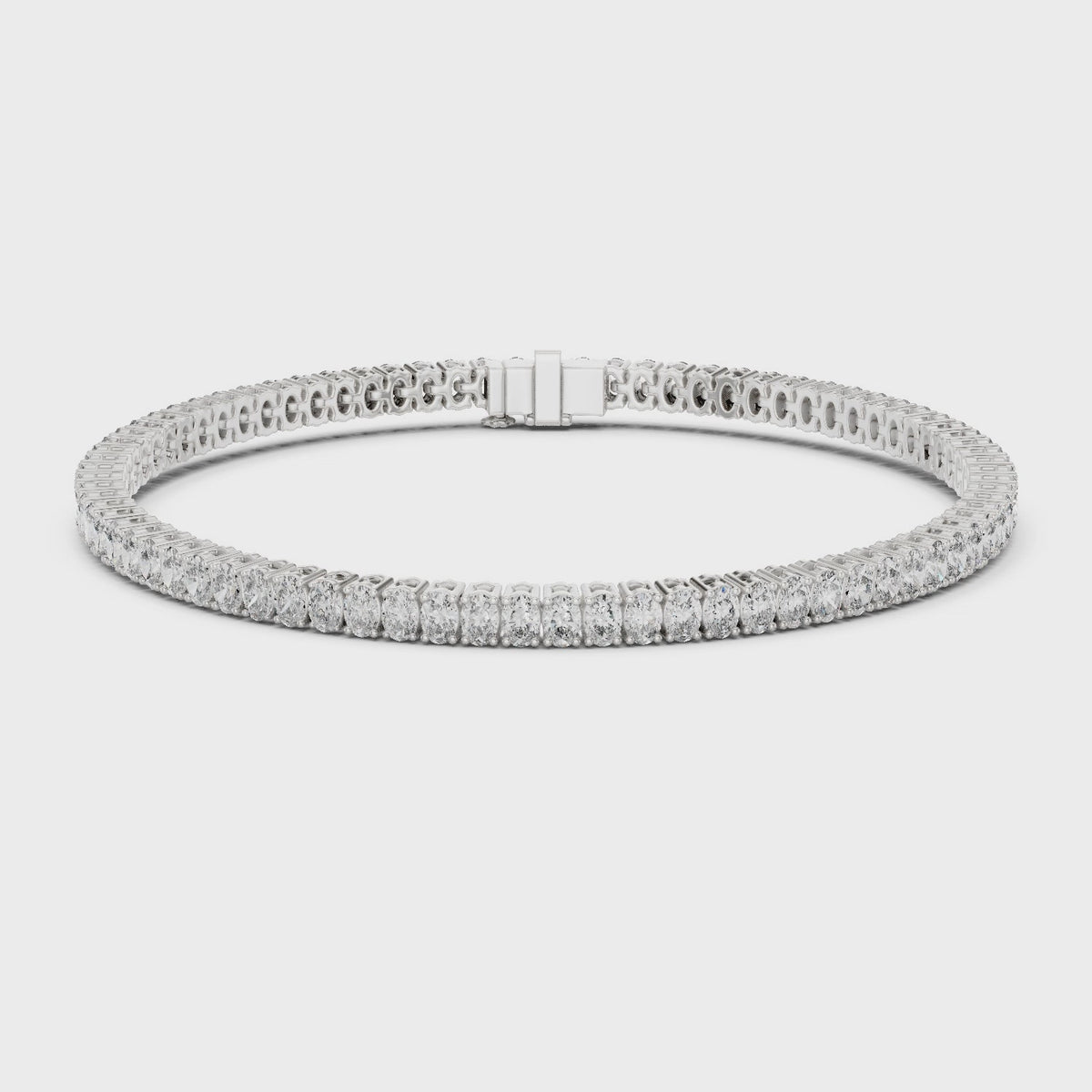 East-West Oval Diamond Tennis Bracelet