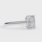 White Gold Emerald-Cut Diamond Solitaire Engagement Ring