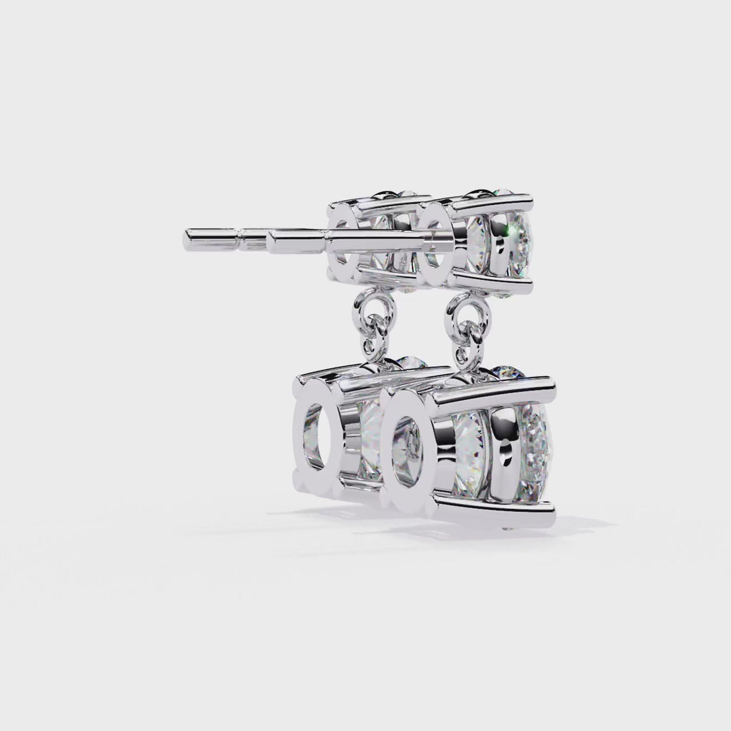 Classic Two-Stone Diamond Drop Earrings