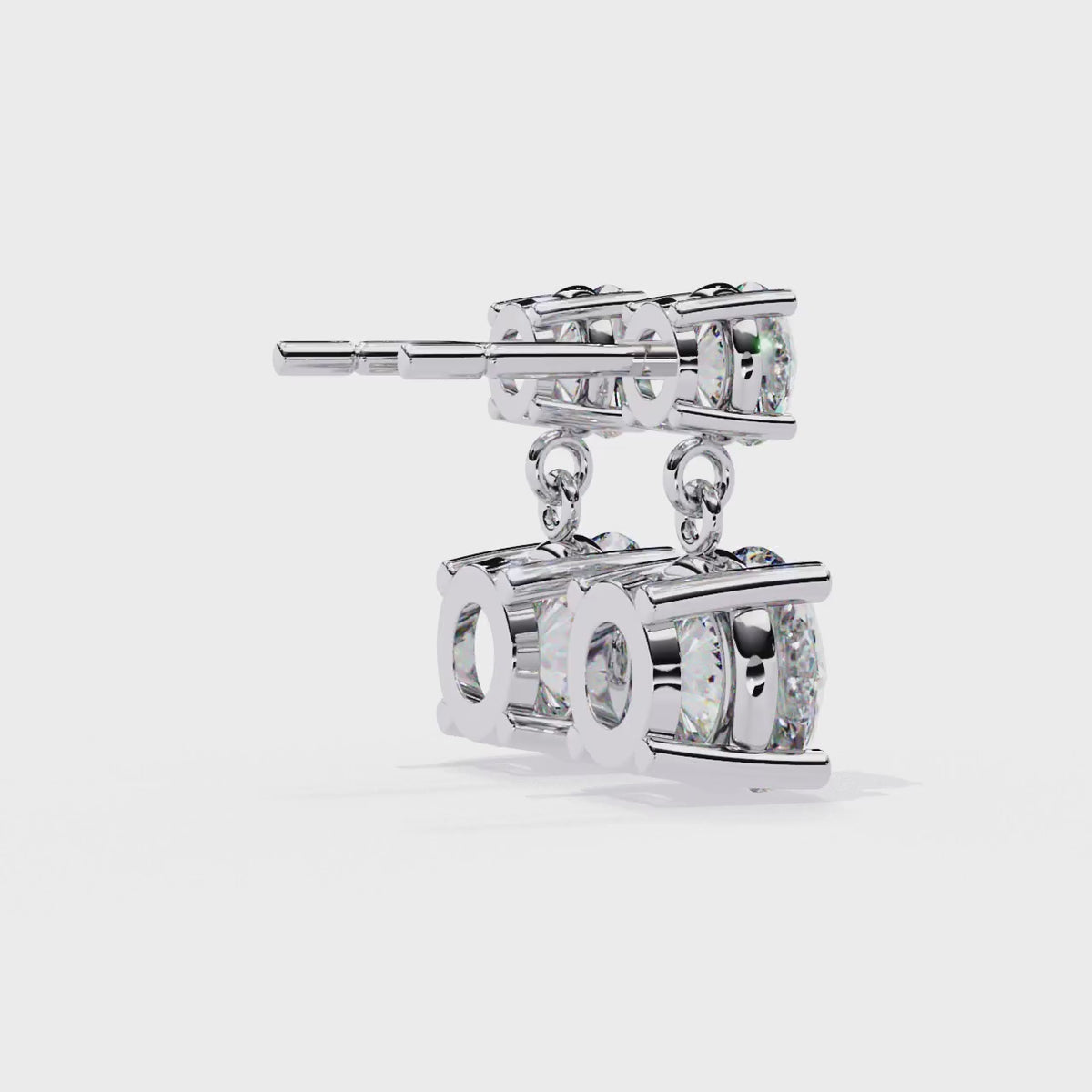 Classic Two-Stone Diamond Drop Earrings