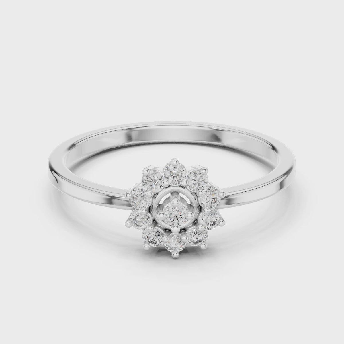 Elara Halo Silver Ring
