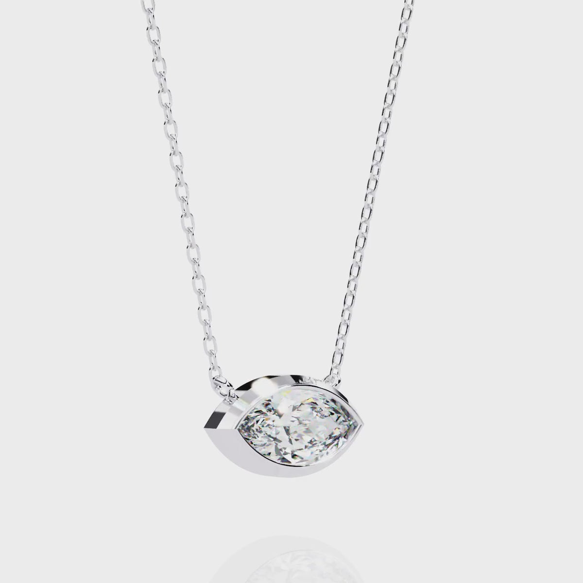 Marquise-Cut Evil Eye Natural Diamond Pendant