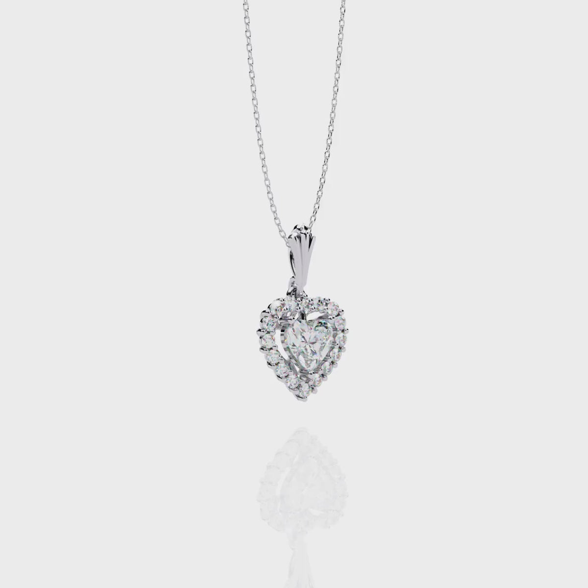 Heart Halo Diamond Pendant