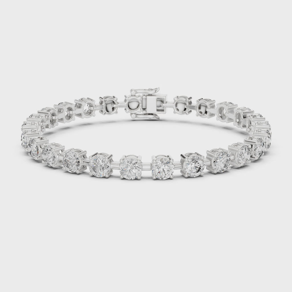 Bold Round Diamond Four-Prong Tennis Bracelet