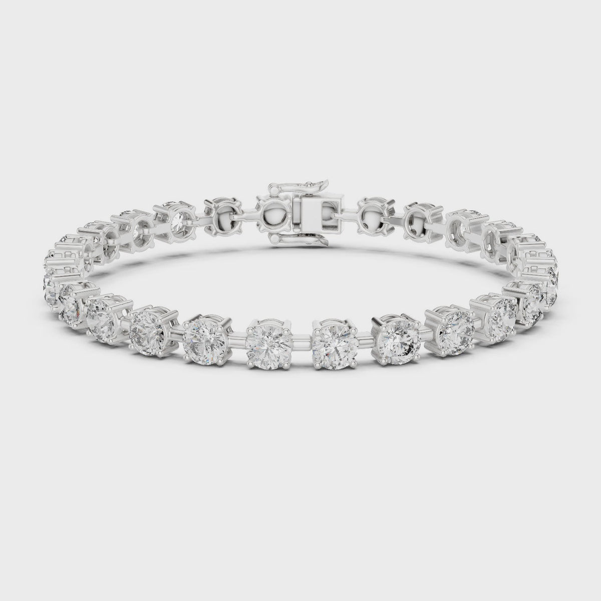 Bold Round Diamond Four-Prong Tennis Bracelet