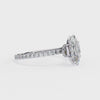 White Gold Marquise Diamond Solitaire Pavé Engagement Ring