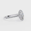 White Gold Marquise Diamond Solitaire Pavé Engagement Ring