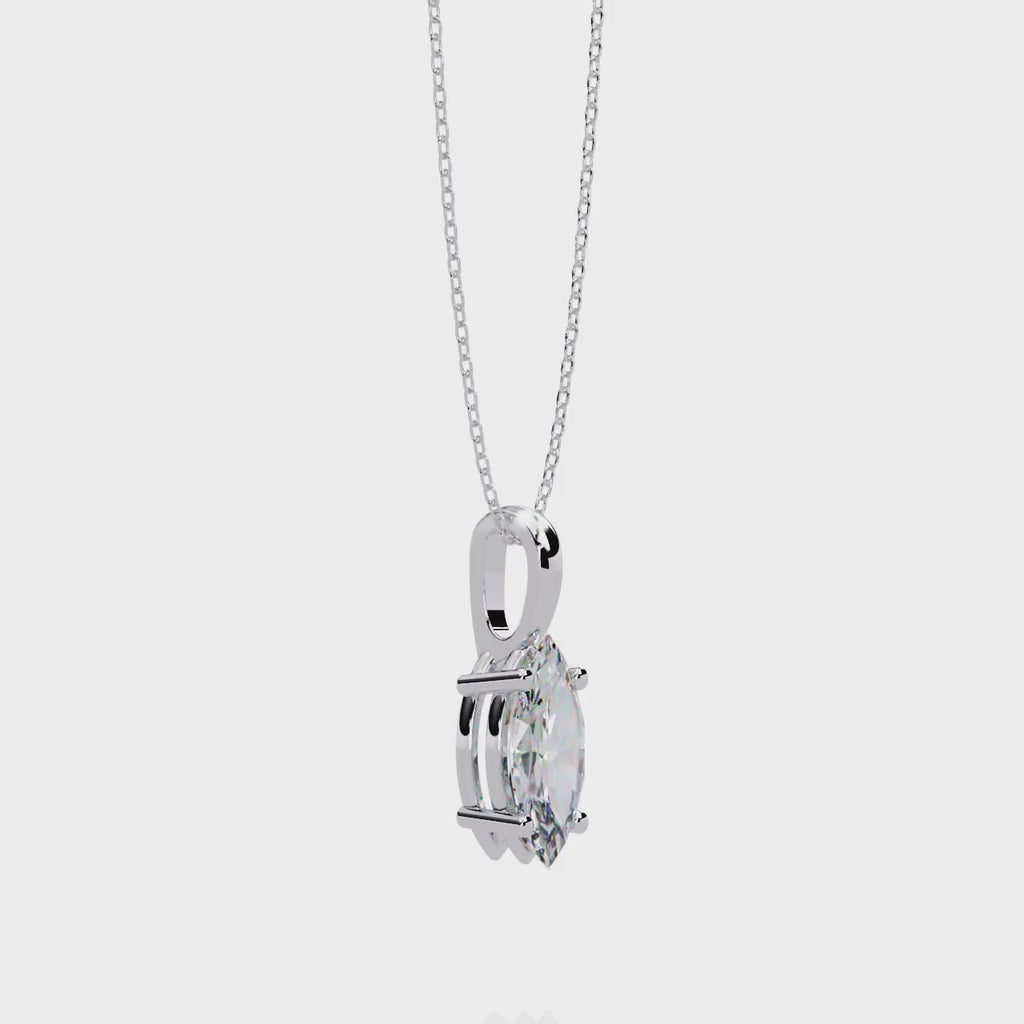 Graceful Marquise Diamond Solitaire Pendant