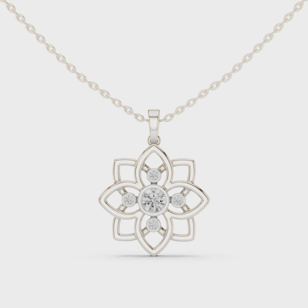 Kamala Lotus Silver Pendant