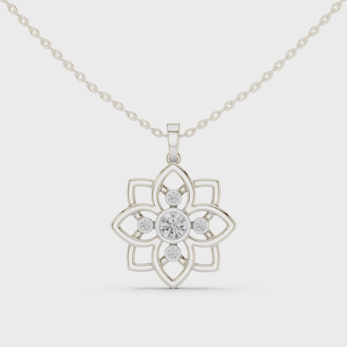 Kamala Lotus Silver Pendant