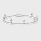 Floating Diamond Drop Charm Chain Bracelet