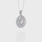 Elegant oval and round diamond pendant
