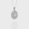 Elegant oval and round diamond pendant