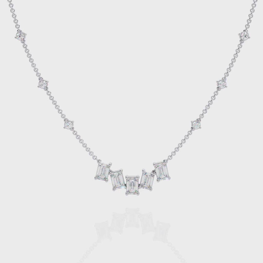 Emerald Cascade Natural Diamond Necklace