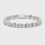 Marquise & Pear Petal Cluster Diamond Tennis Bracelet