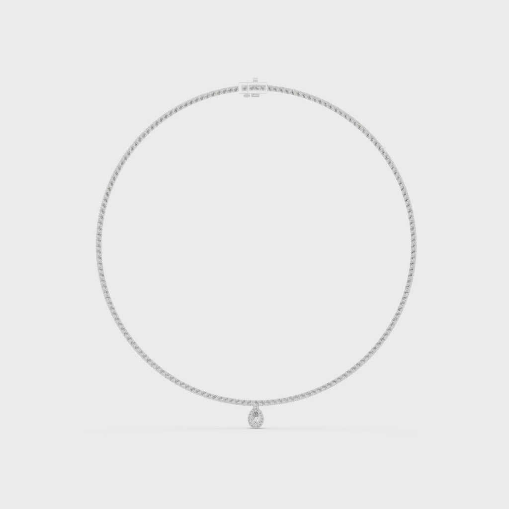 Genevieve Drop Silver Necklace