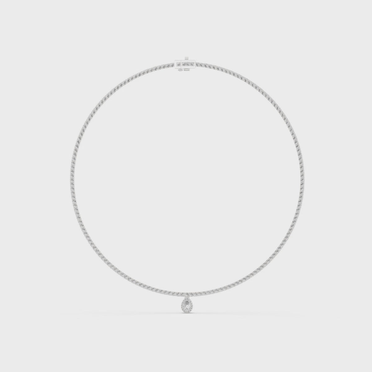 Genevieve Drop Silver Necklace