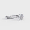 White Gold Round Brilliant Diamond Ring with Channel Pavé Shoulders