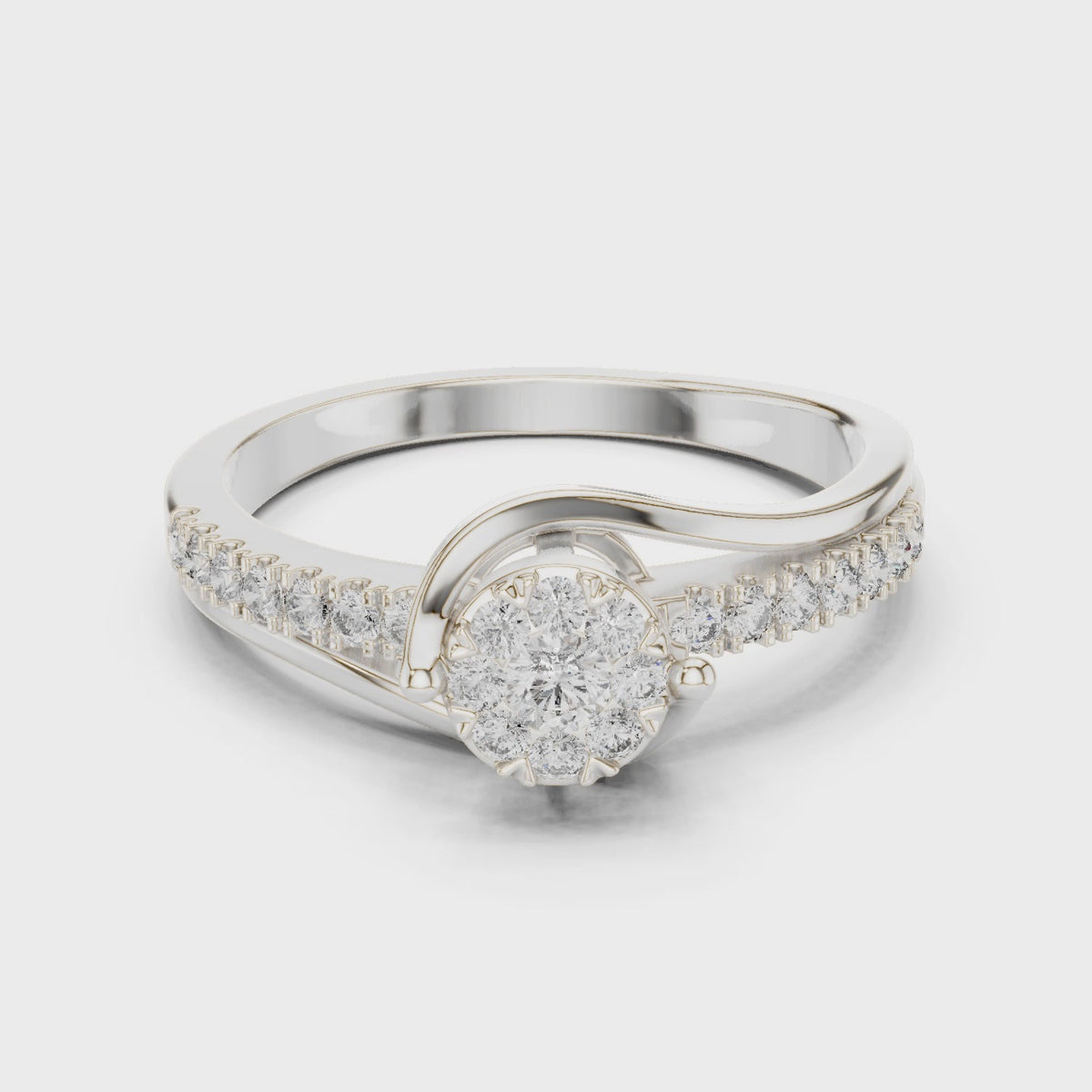 Petal Embrace Silver Ring