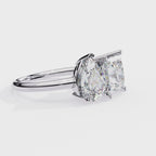 White Gold Toi et Moi Pear and Princess Cut Two Stone Diamond Ring