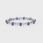Blue Oval Moissanite Bracelet