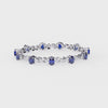 Blue Oval Moissanite Bracelet